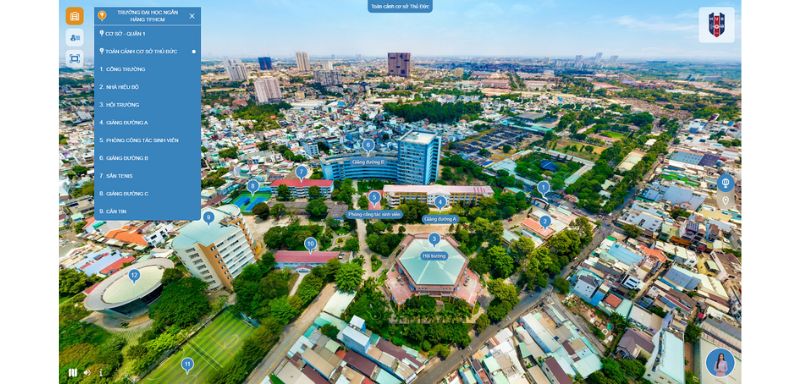 Sử dụng Sa bàn ảo thể hiện tổng quan bên ngoài trường học