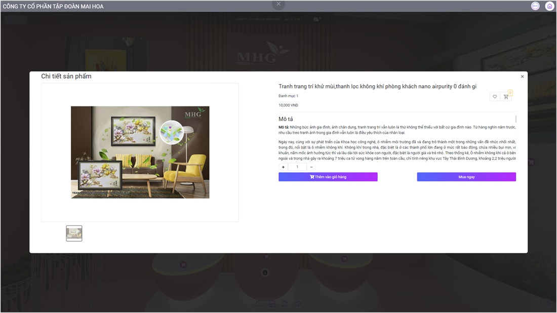 Triển lãm ảo hỗ trợ mua sắm trực tuyến